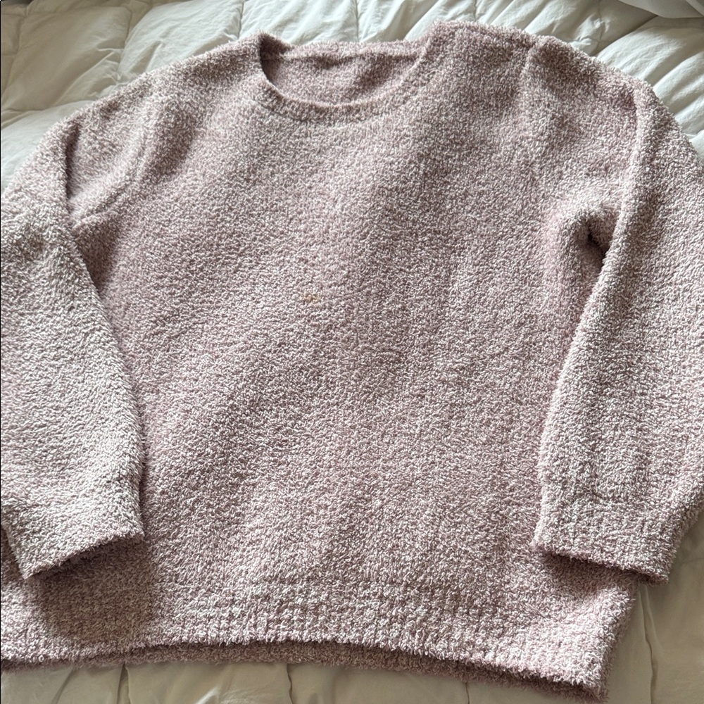 Barefoot dreams Cozy Pink Bouclé Crewneck Sweater
